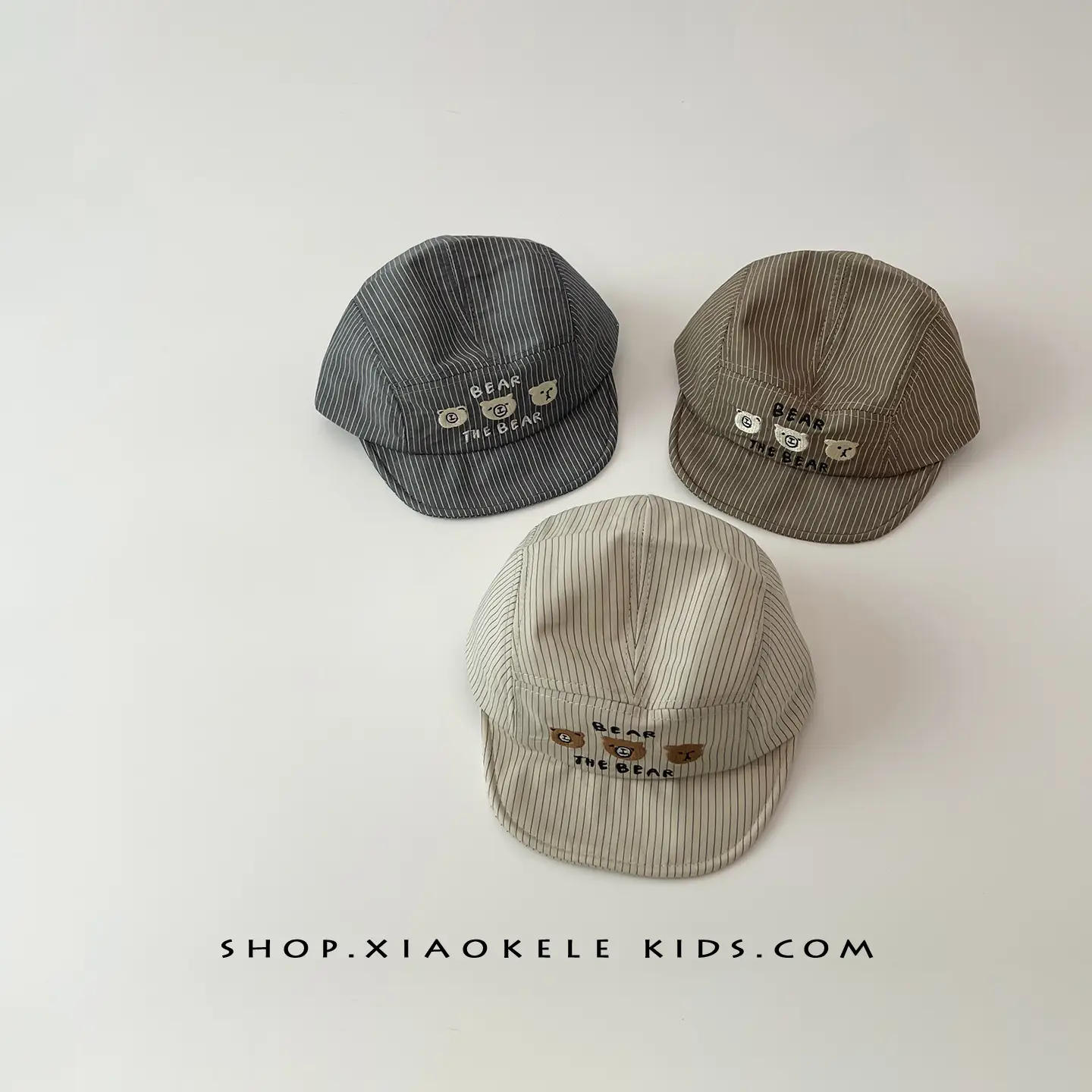 Baby Striped Cap for Boys Girls Beige - Image 8