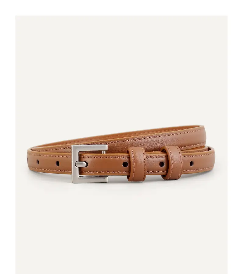 2025 Women's Slim Leather Belt with Pin Buckle — feature 17