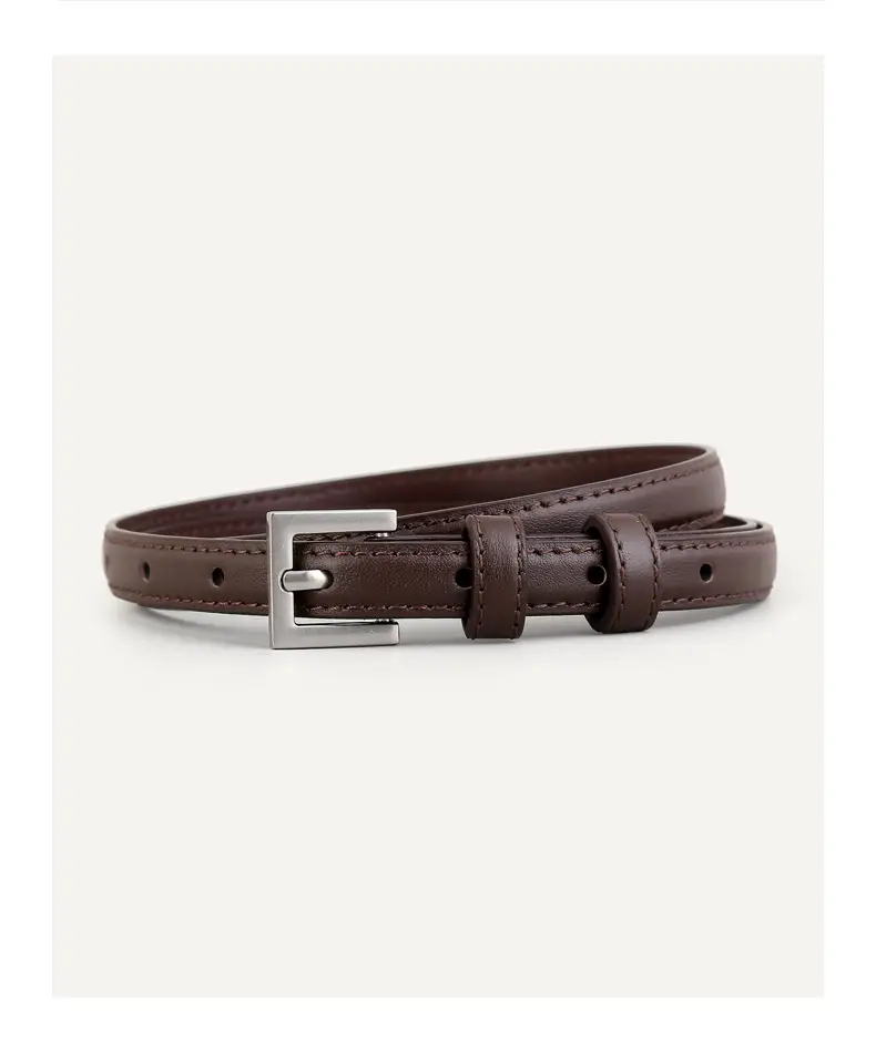 2025 Women's Slim Leather Belt with Pin Buckle — feature 18