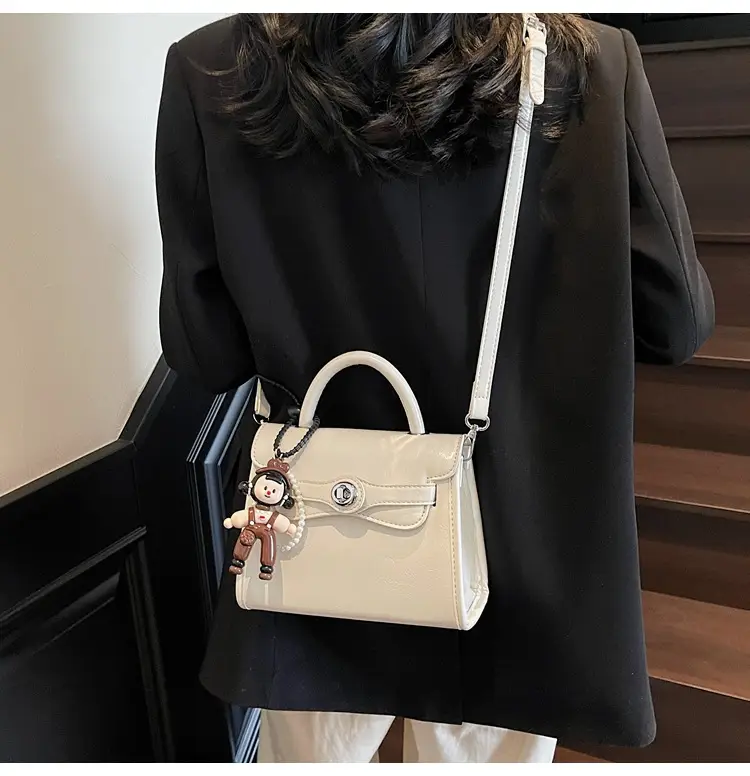 Beige Square Handbag with Cute Decor for Women — feature 10