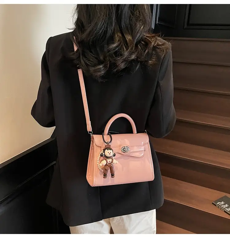 Beige Square Handbag with Cute Decor for Women — feature 13