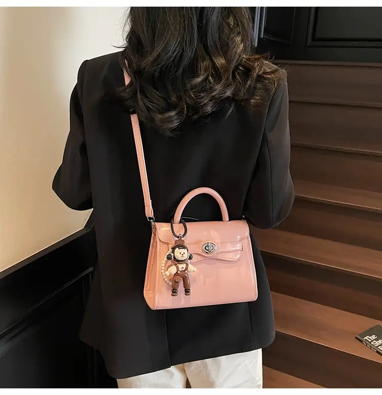 Beige Square Handbag with Cute Decor for Women — feature 14