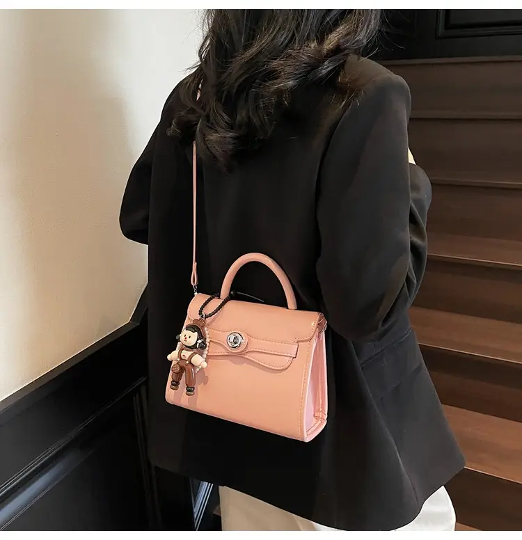 Beige Square Handbag with Cute Decor for Women — feature 15