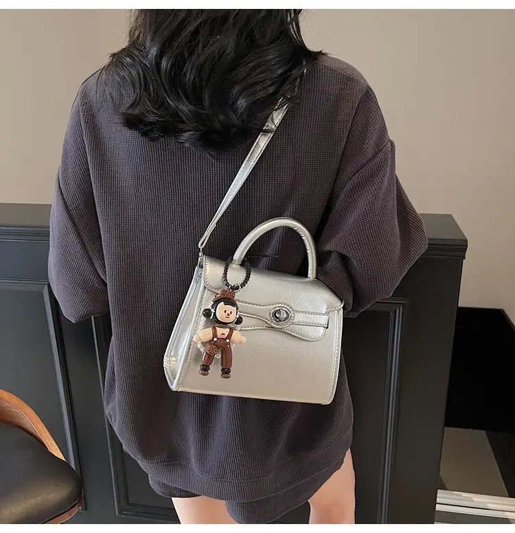 Beige Square Handbag with Cute Decor for Women — feature 16