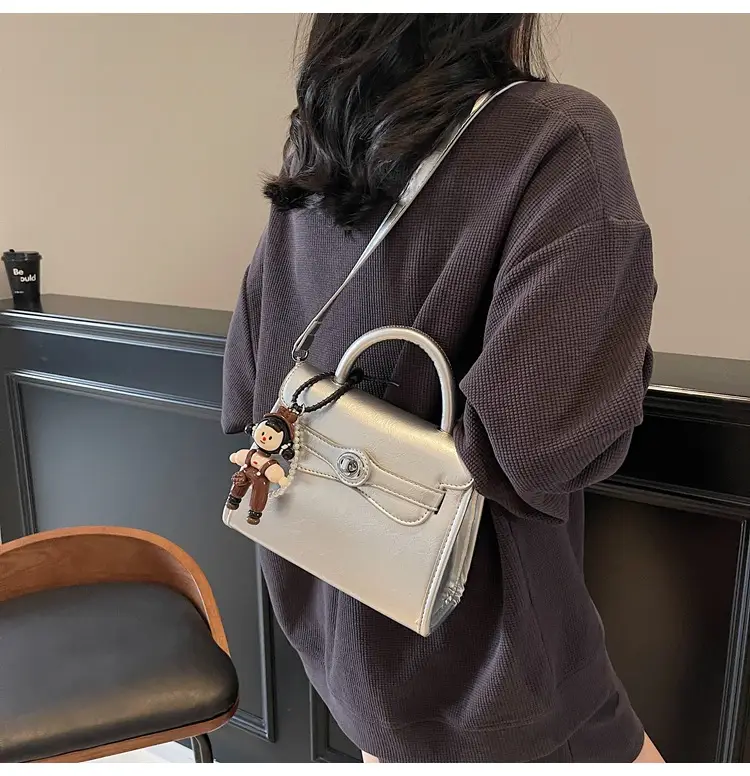 Beige Square Handbag with Cute Decor for Women — feature 17