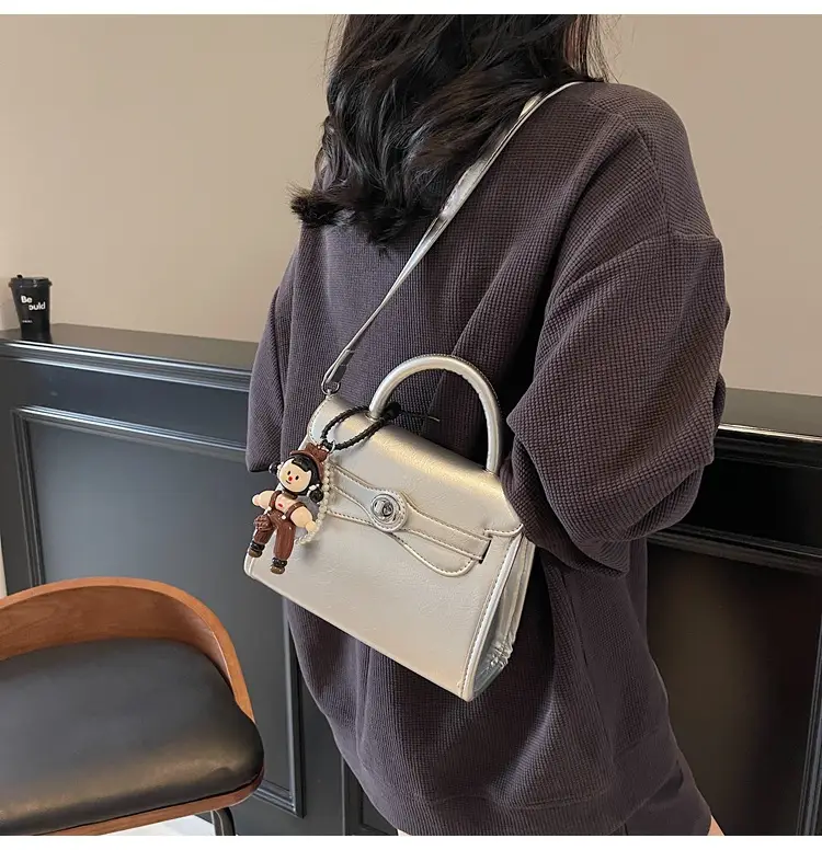 Beige Square Handbag with Cute Decor for Women — feature 18