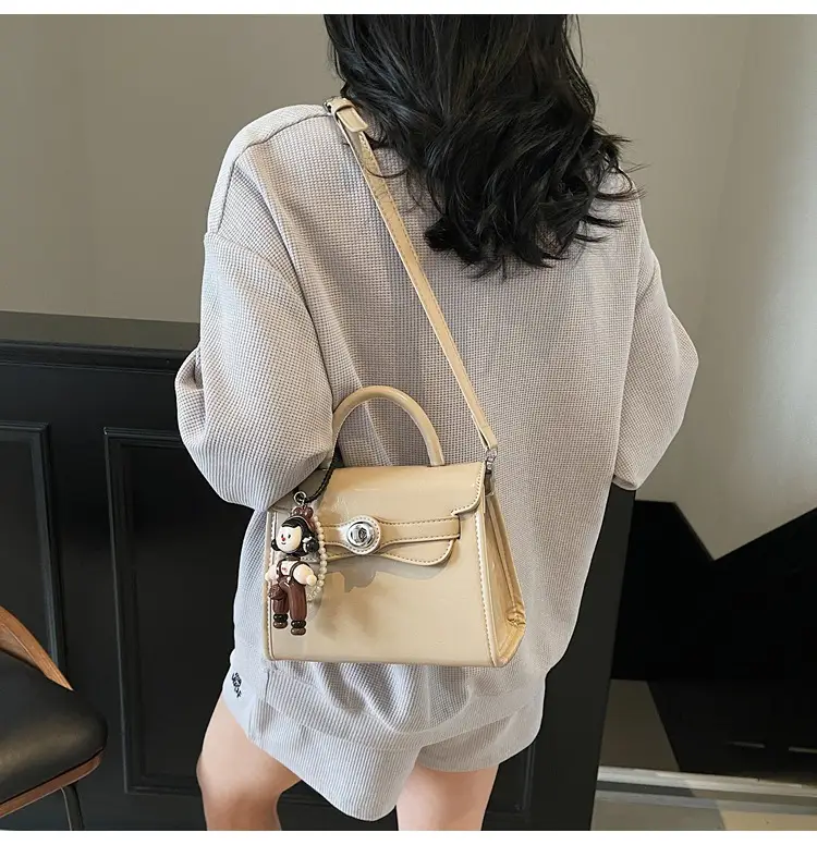 Beige Square Handbag with Cute Decor for Women — feature 19