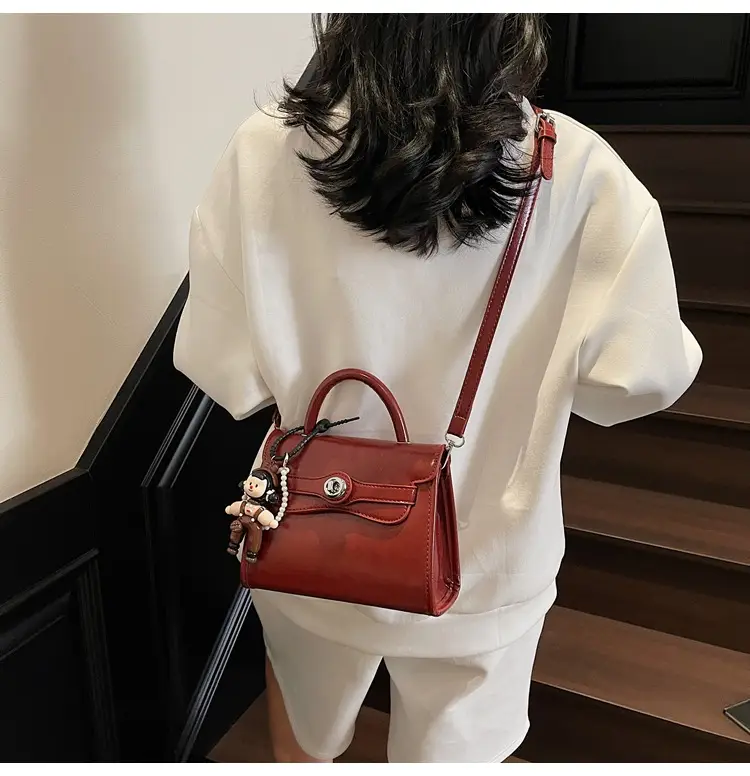 Beige Square Handbag with Cute Decor for Women — feature 22
