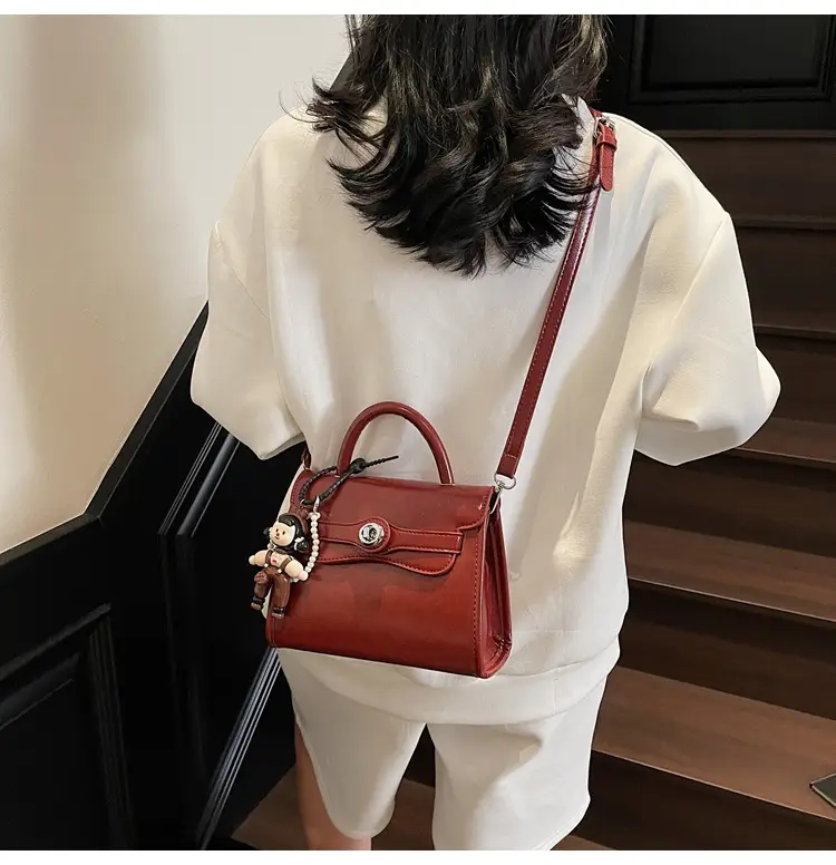 Beige Square Handbag with Cute Decor for Women — feature 23