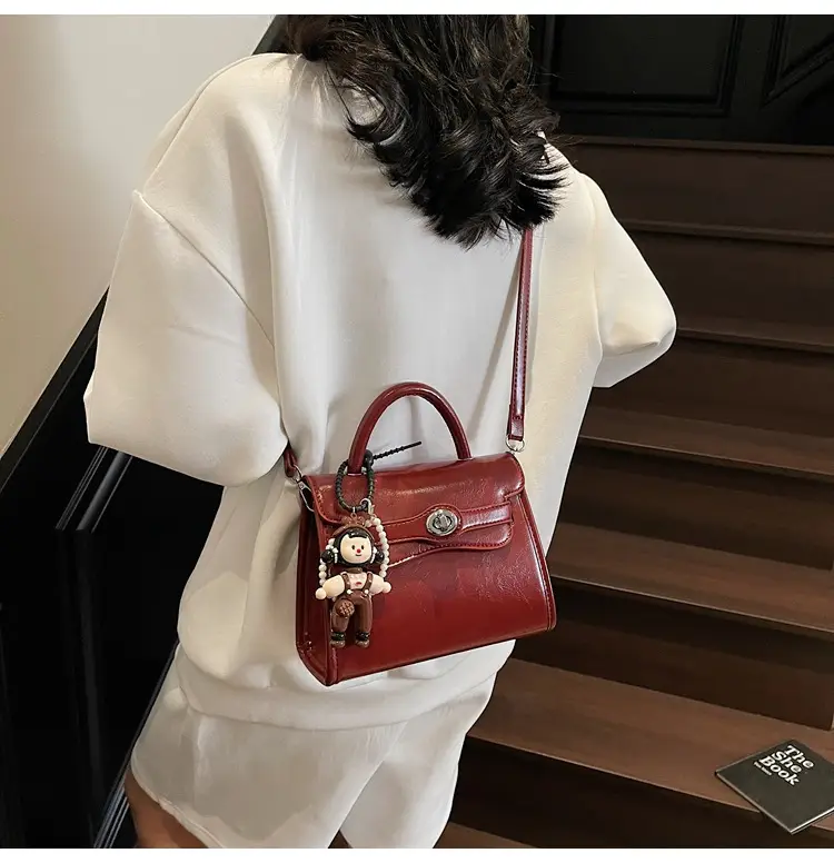 Beige Square Handbag with Cute Decor for Women — feature 24