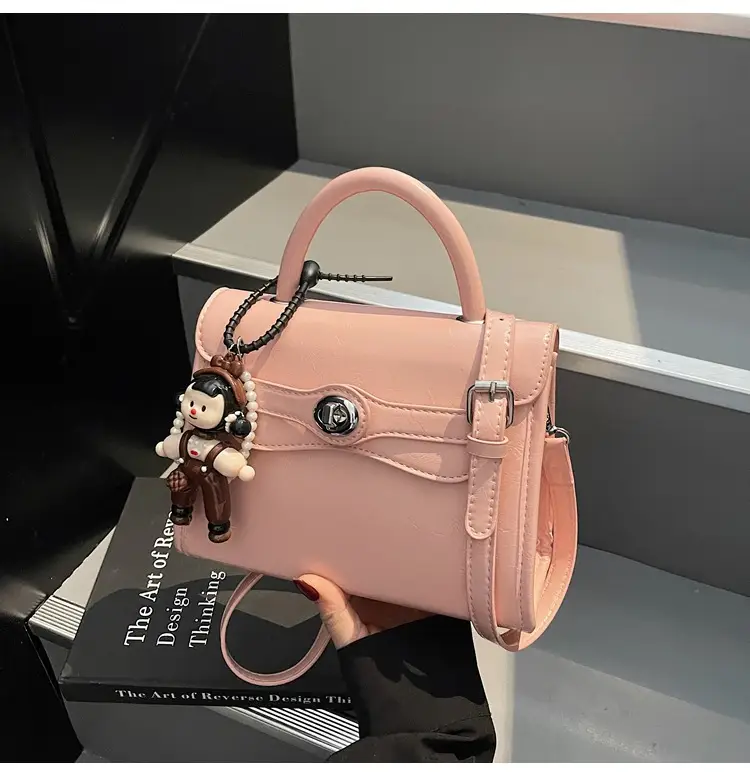 Beige Square Handbag with Cute Decor for Women — feature 26