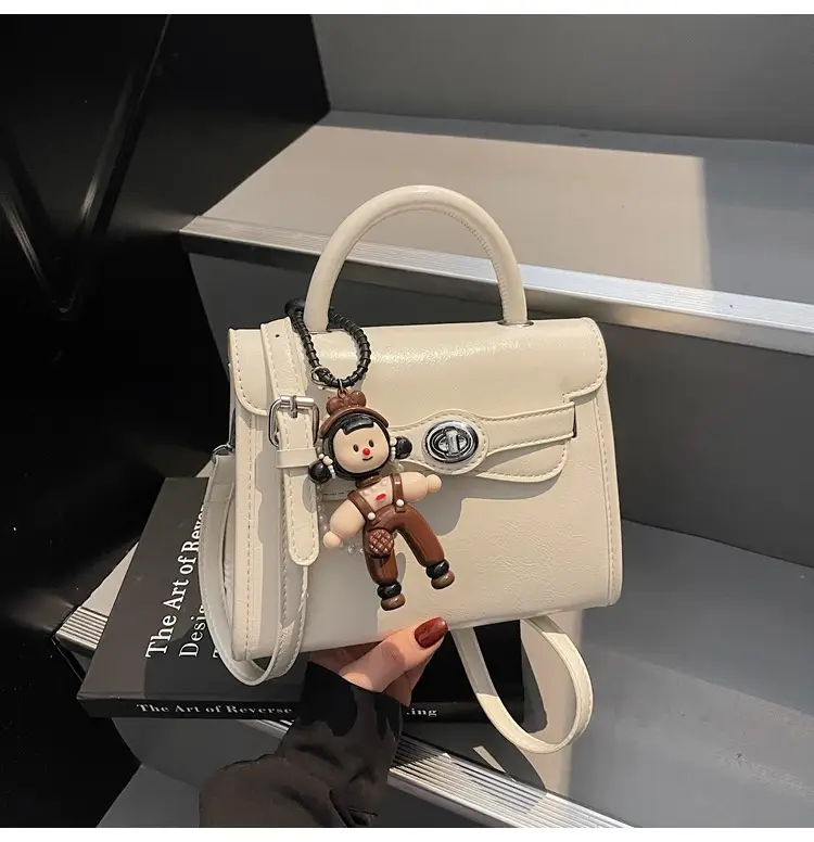 Beige Square Handbag with Cute Decor for Women — feature 27