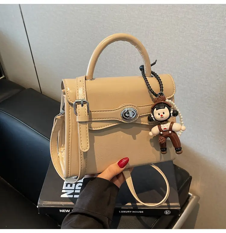 Beige Square Handbag with Cute Decor for Women — feature 28