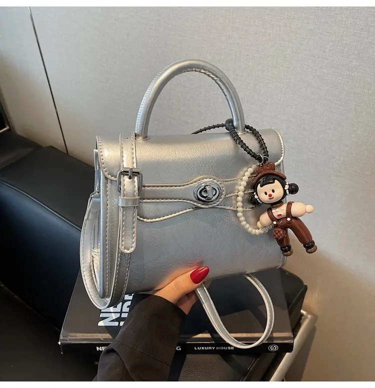 Beige Square Handbag with Cute Decor for Women — feature 29