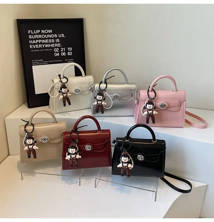 Beige Square Handbag with Cute Decor for Women — feature 30
