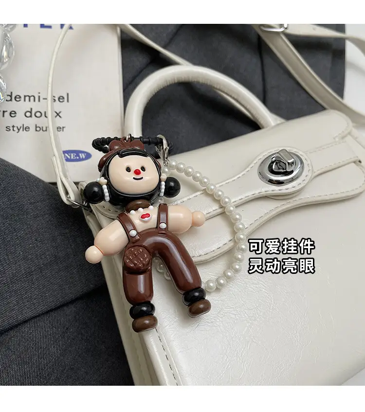 Beige Square Handbag with Cute Decor for Women — feature 5
