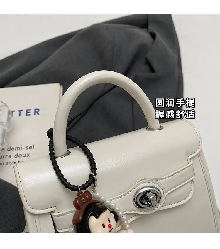 Beige Square Handbag with Cute Decor for Women — feature 7