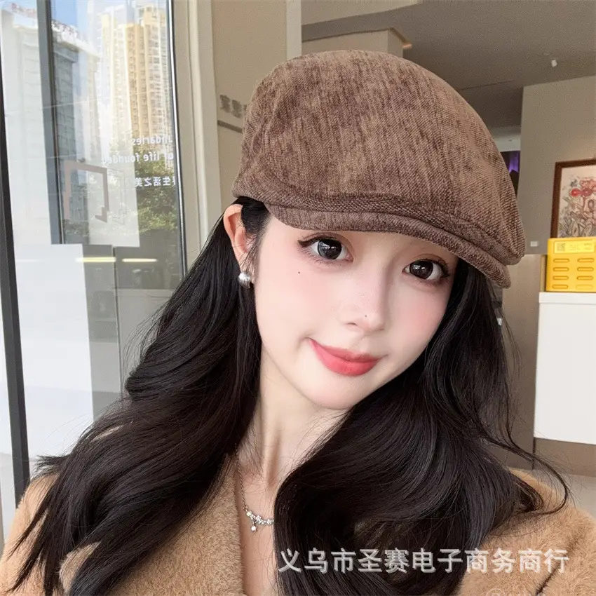 Women's Autumn Winter Beret Cap with Reverse Wearing Design - Image 5