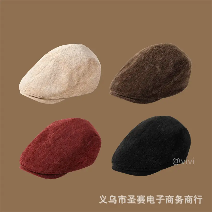 Women's Autumn Winter Beret Cap with Reverse Wearing Design - Image 7