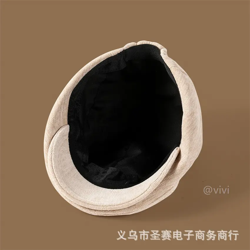 Women's Autumn Winter Beret Cap with Reverse Wearing Design - Image 8