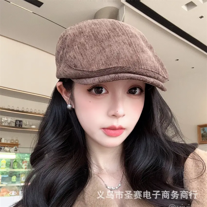 Women's Autumn Winter Beret Cap with Reverse Wearing Design — feature 15