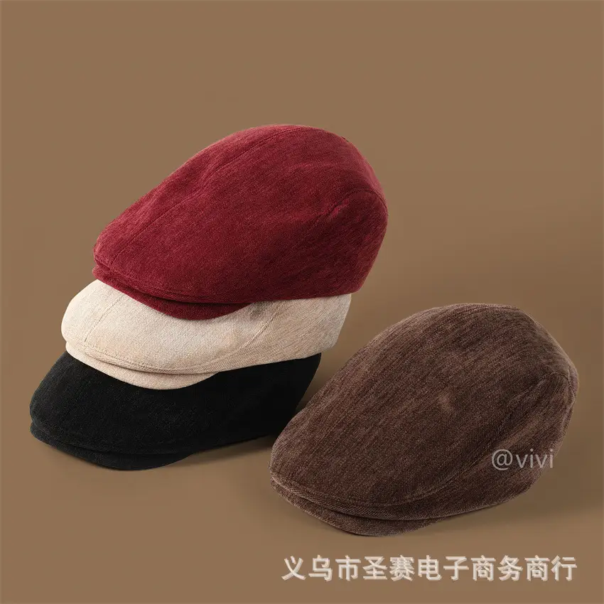 Women's Autumn Winter Beret Cap with Reverse Wearing Design — feature 2