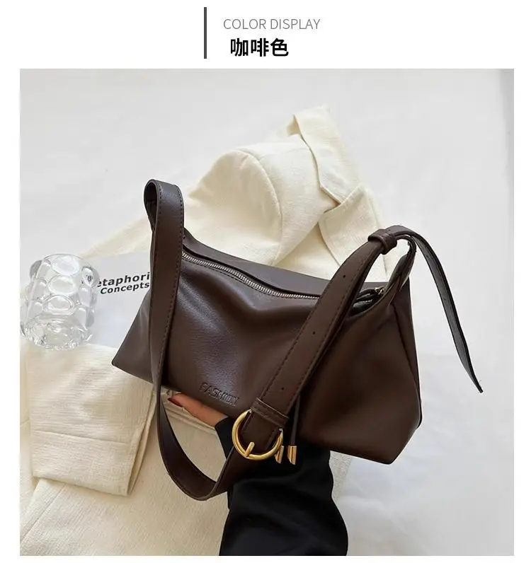 Women's Brown Leather Crossbody Bag with Gold Ring — feature 24