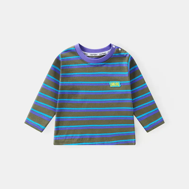 New Baby Striped T-Shirt Autumn Boys Long Sleeve - Image 2