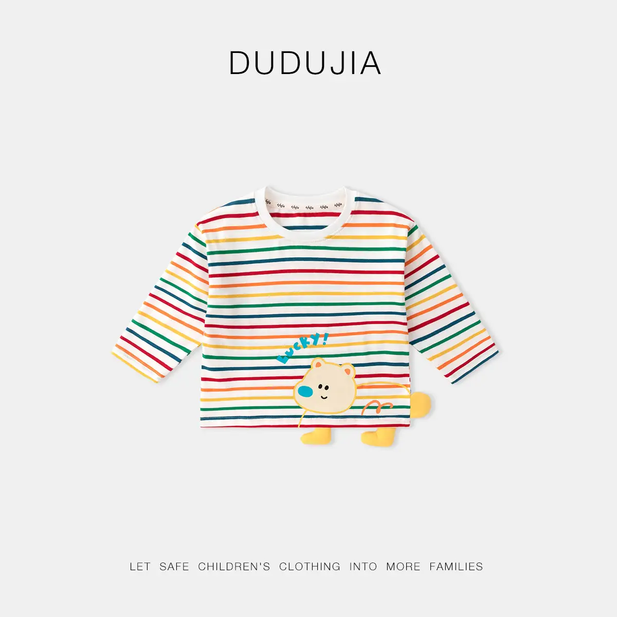 Duduia Striped Long Sleeve T-Shirt for Boys Girls Autumn Wear - Image 10