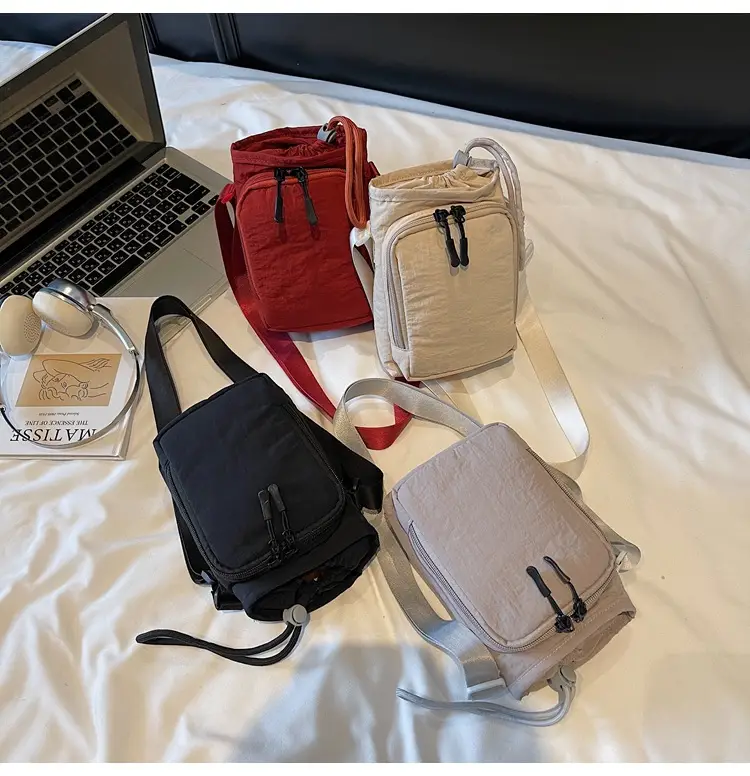 Women's Beige Crossbody Bag with Water Bottle Holder — feature 1
