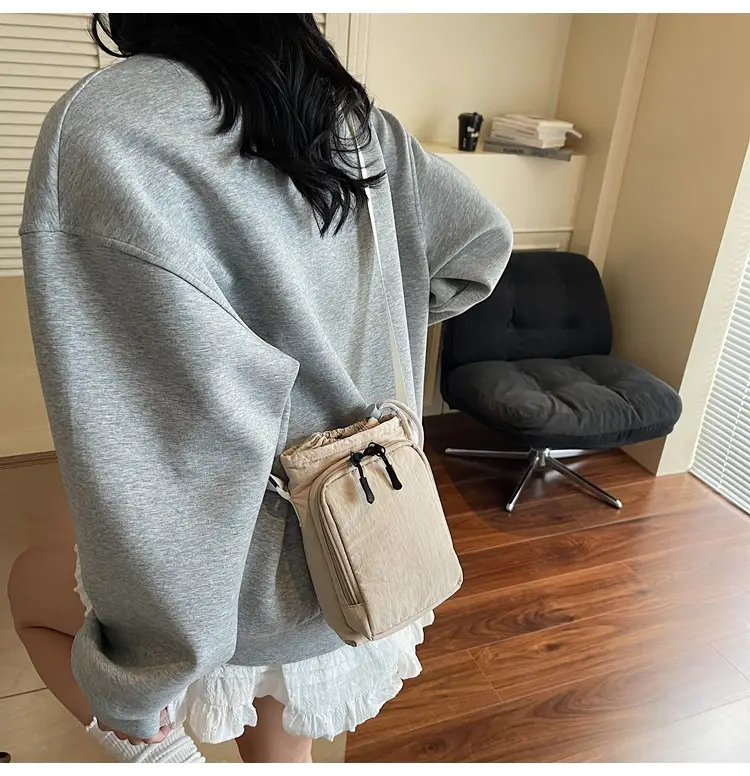 Women's Beige Crossbody Bag with Water Bottle Holder — feature 10