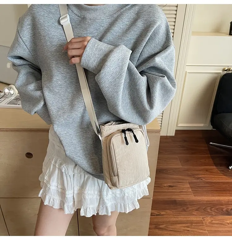 Women's Beige Crossbody Bag with Water Bottle Holder — feature 11