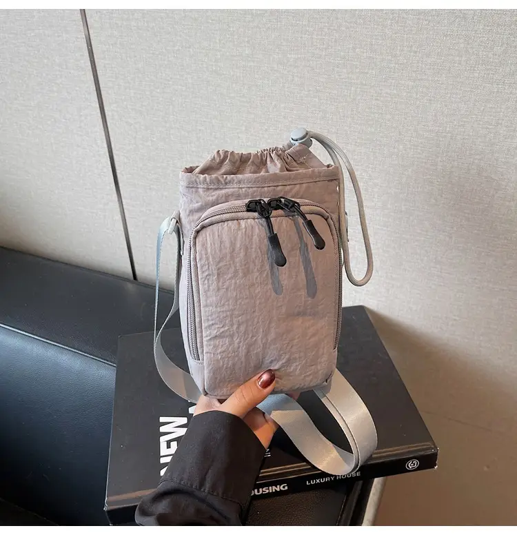 Women's Beige Crossbody Bag with Water Bottle Holder — feature 20