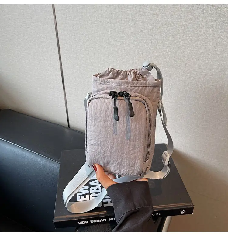 Women's Beige Crossbody Bag with Water Bottle Holder — feature 21