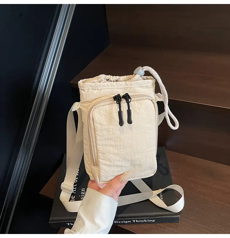 Women's Beige Crossbody Bag with Water Bottle Holder — feature 25