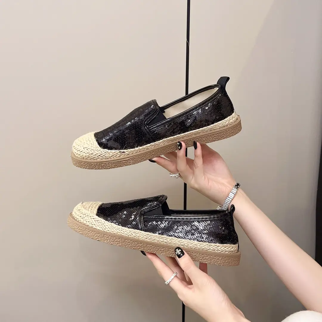 2026 Summer Women's Slip-On Loafers New Versatile Korean Style Lazy Loafers Breathable Sequin Casual Shoes - Image 6