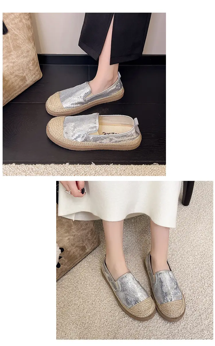 2026 Summer Women's Slip-On Loafers New Versatile Korean Style Lazy Loafers Breathable Sequin Casual Shoes — feature 11