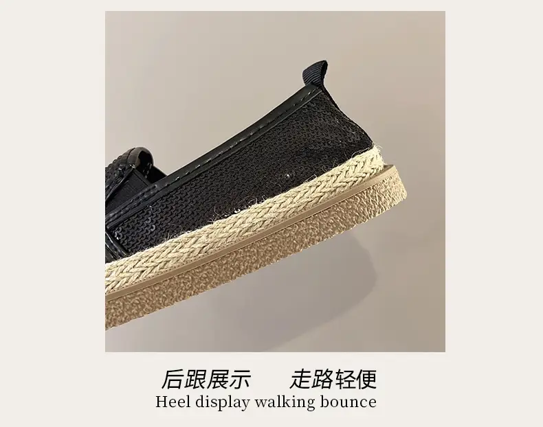 2026 Summer Women's Slip-On Loafers New Versatile Korean Style Lazy Loafers Breathable Sequin Casual Shoes — feature 6