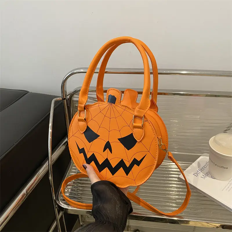 Halloween Pumpkin Shoulder Bag Orange Women's 2025 - Image 4