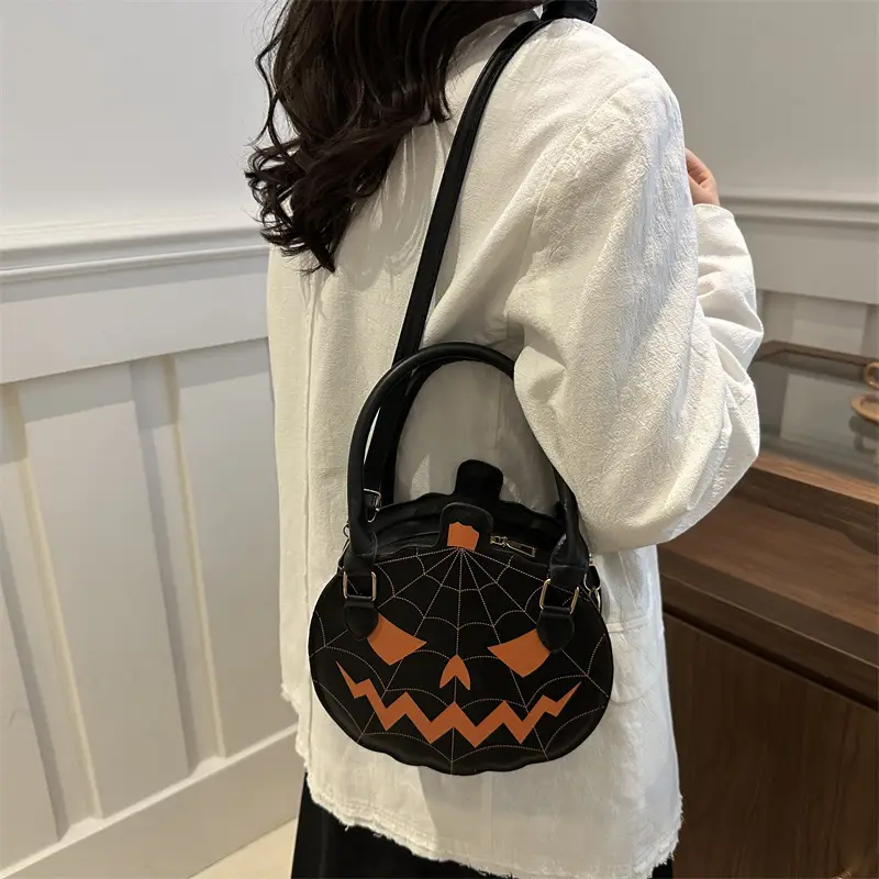 Halloween Pumpkin Shoulder Bag Orange Women's 2025 - Image 5