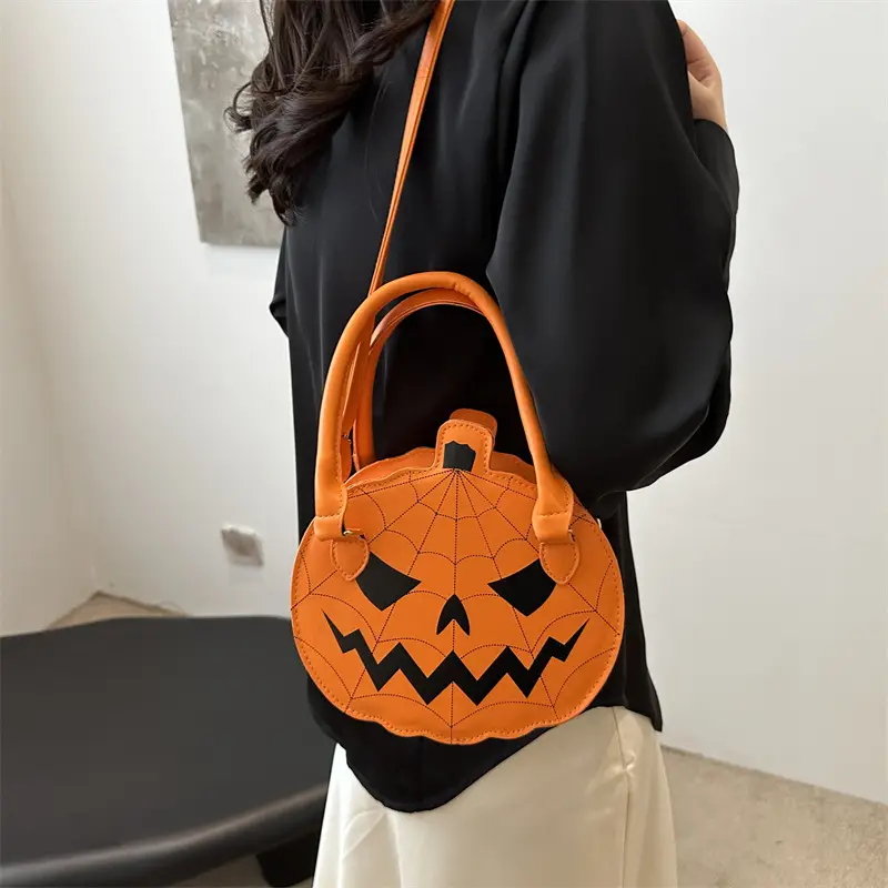 Halloween Pumpkin Shoulder Bag Orange Women's 2025 - Image 6