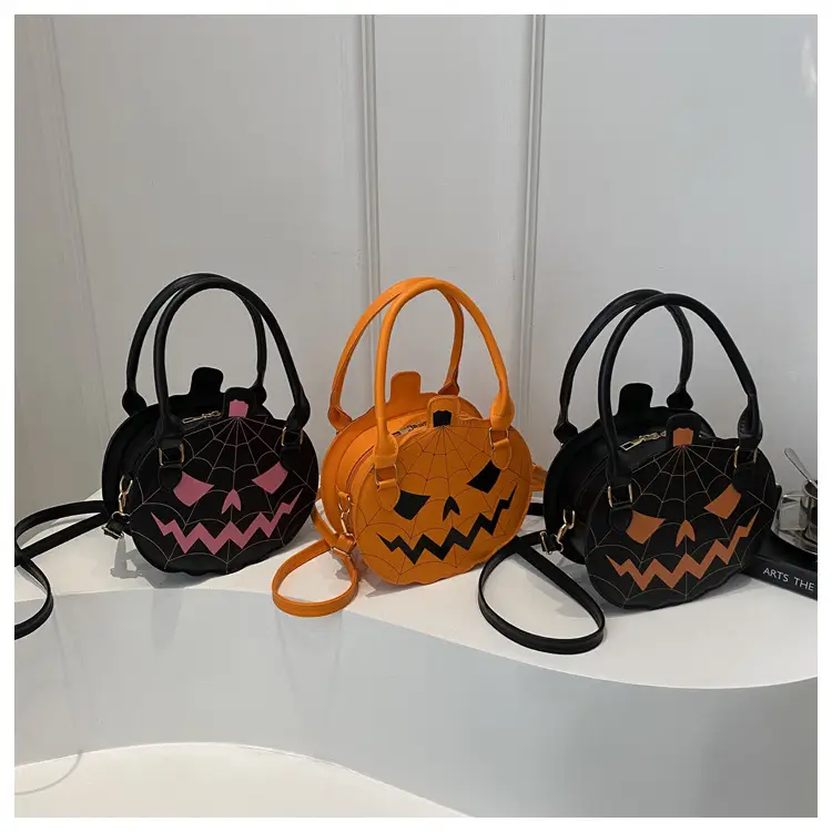 Halloween Pumpkin Shoulder Bag Orange Women's 2025 — feature 10