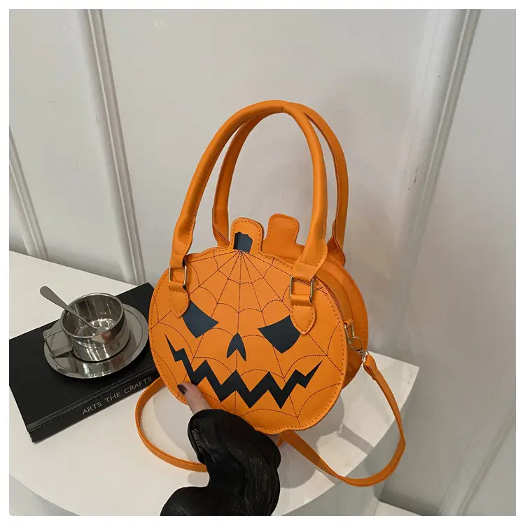 Halloween Pumpkin Shoulder Bag Orange Women's 2025 — feature 12