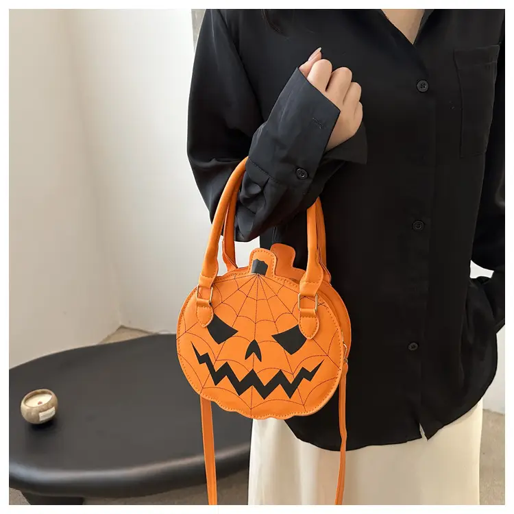 Halloween Pumpkin Shoulder Bag Orange Women's 2025 — feature 14