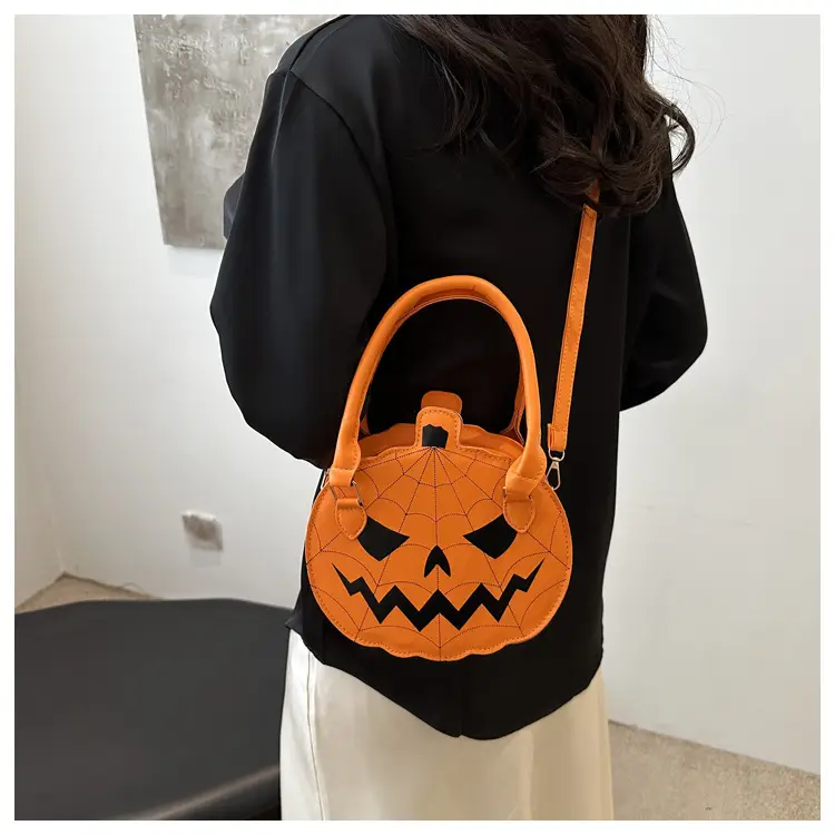 Halloween Pumpkin Shoulder Bag Orange Women's 2025 — feature 16