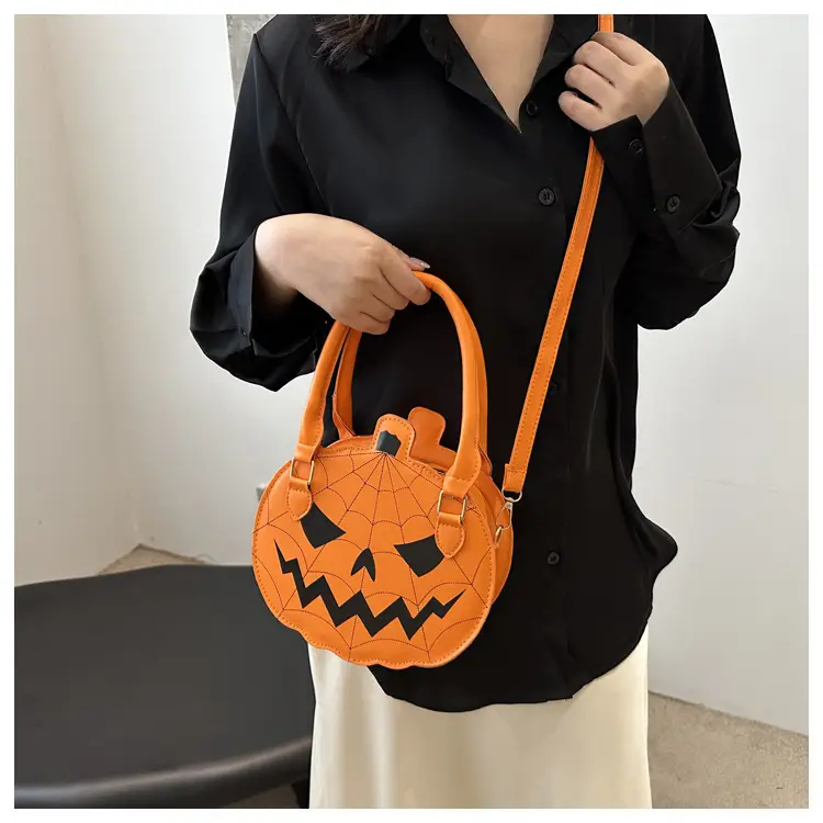 Halloween Pumpkin Shoulder Bag Orange Women's 2025 — feature 19