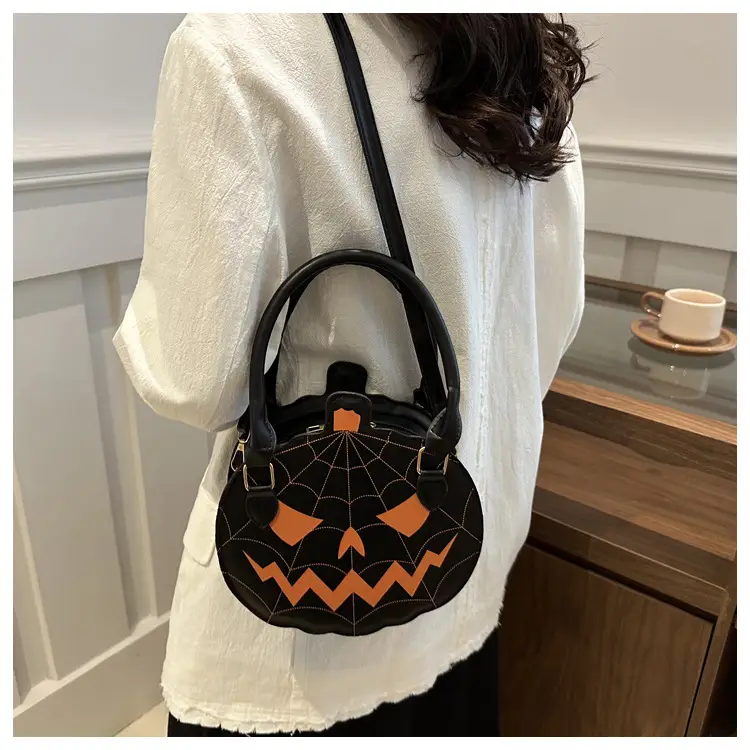 Halloween Pumpkin Shoulder Bag Orange Women's 2025 — feature 23