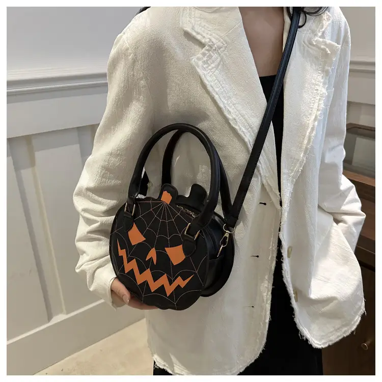 Halloween Pumpkin Shoulder Bag Orange Women's 2025 — feature 25