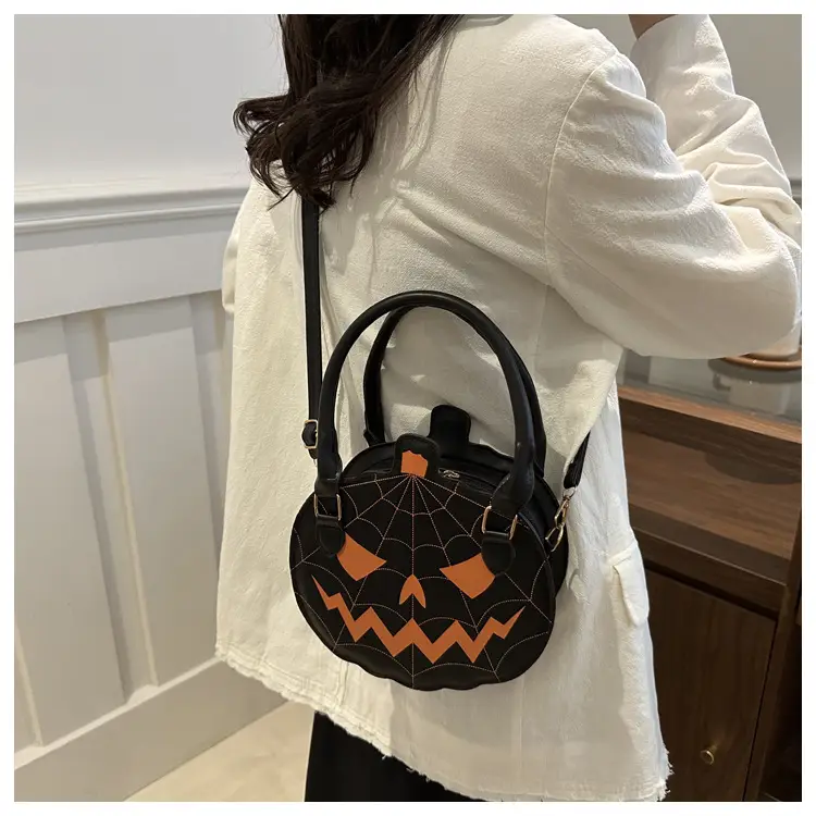 Halloween Pumpkin Shoulder Bag Orange Women's 2025 — feature 27