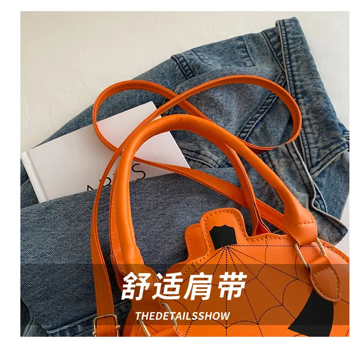 Halloween Pumpkin Shoulder Bag Orange Women's 2025 — feature 5